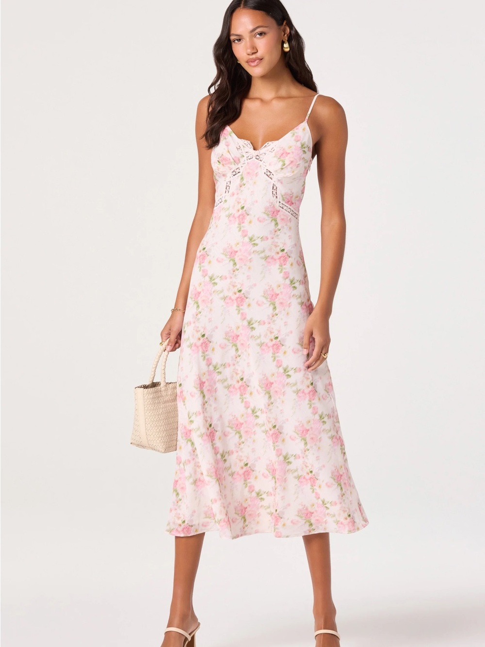Liran Floral Midi Dress NWT